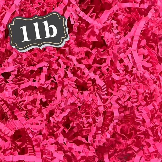 ZEBMOON 1 LB Hot Pink Crinkle Cut Paper Shred Filler Great for Gift Wrapping, Basket Filling, Birthday, Wedding, Halloween, Thanksgiving, Christmas Day, New Year Party Decorations Filling Supplies