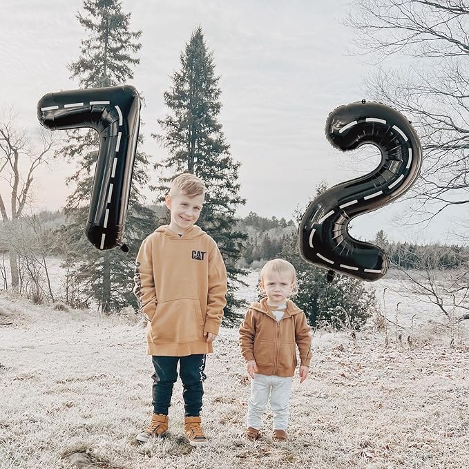 Race Car 4 Balloon, Number Balloons 40 Inch, 4th Black Party Decorations, Racecar Birthday Decorations Four Large Numbers for Party Decor, Number 4 Balloon