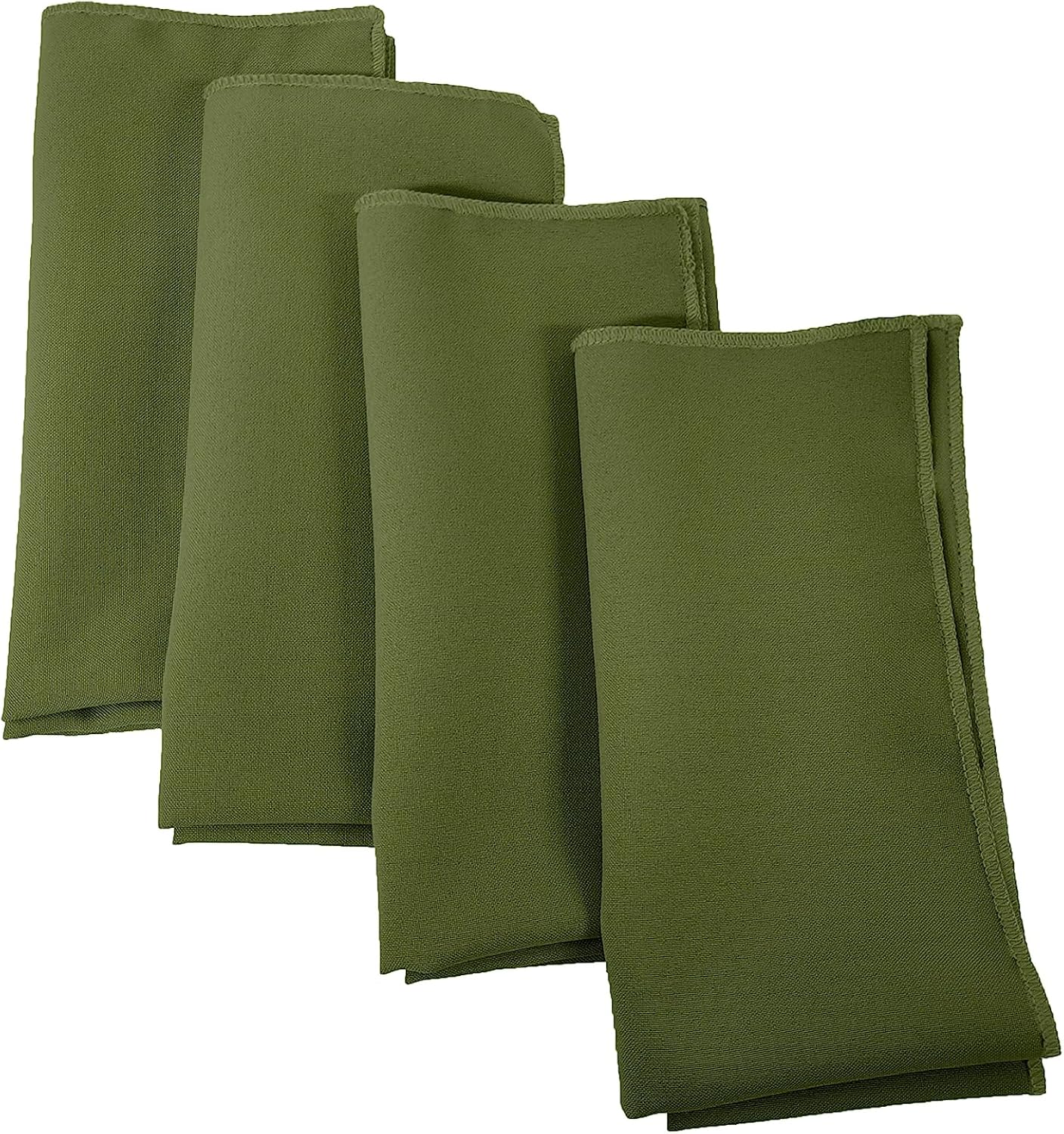 LA Linen Poly Blend Napkins - 4-Pack Soft Cloth - Stain & Wrinkle Resistant - Dinner & Wedding Napkins - Sage Dark - 18x18