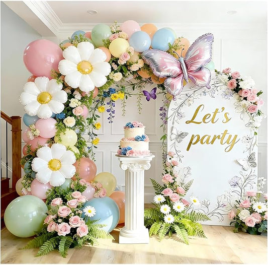 Daisy Balloon Arch Kit, 172Pcs Spring Summer Daisy Theme Party Balloon Decorations for Birthday Wedding, Graduation Ceremony, Outdoor Garden Decor, Mother's Day Holiday Decoration