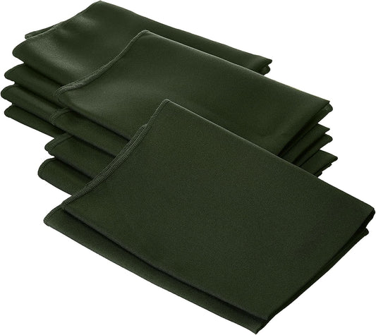 LA Linen 10-Pack Poly Poplin Napkin, Soft Cloth Napkins, Washable Reusable Napkins, Stain and Wrinkle Resistance Table Napkins for Dinner, Wedding, Parties, 18 by 18-Inch, Olive