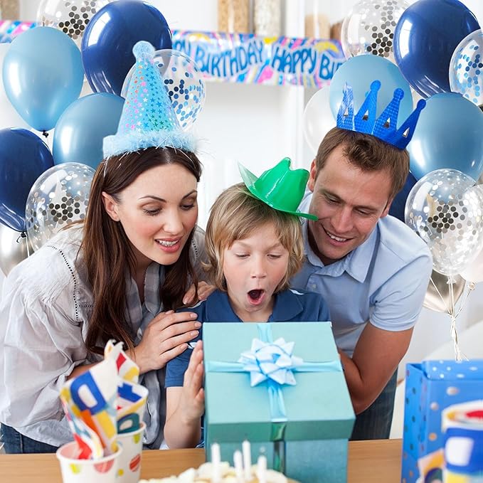 Blue and White Balloons 12 Inch Navy Blue Balloons Latex Confetti Balloon Party Decorations for Graduation Fathers Day Birthday Baby Shower Wedding Engagement