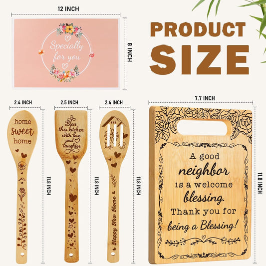 Neighbors Gifts, Thank You Gift for Neighbors, Housewarming Gift for Neighbors, Christmas Gift for Neighbors, Welcome Neighbors Cutting Board Set Gift, A Good Neighbor is a Welcome Blessing