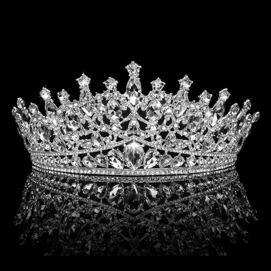 CAVETEE Birthday Crowns for Girls, Silver Tiaras and Crowns for Women and Girls Princess Crown and Tiara for Birthday Queen Parties Pageant Prom