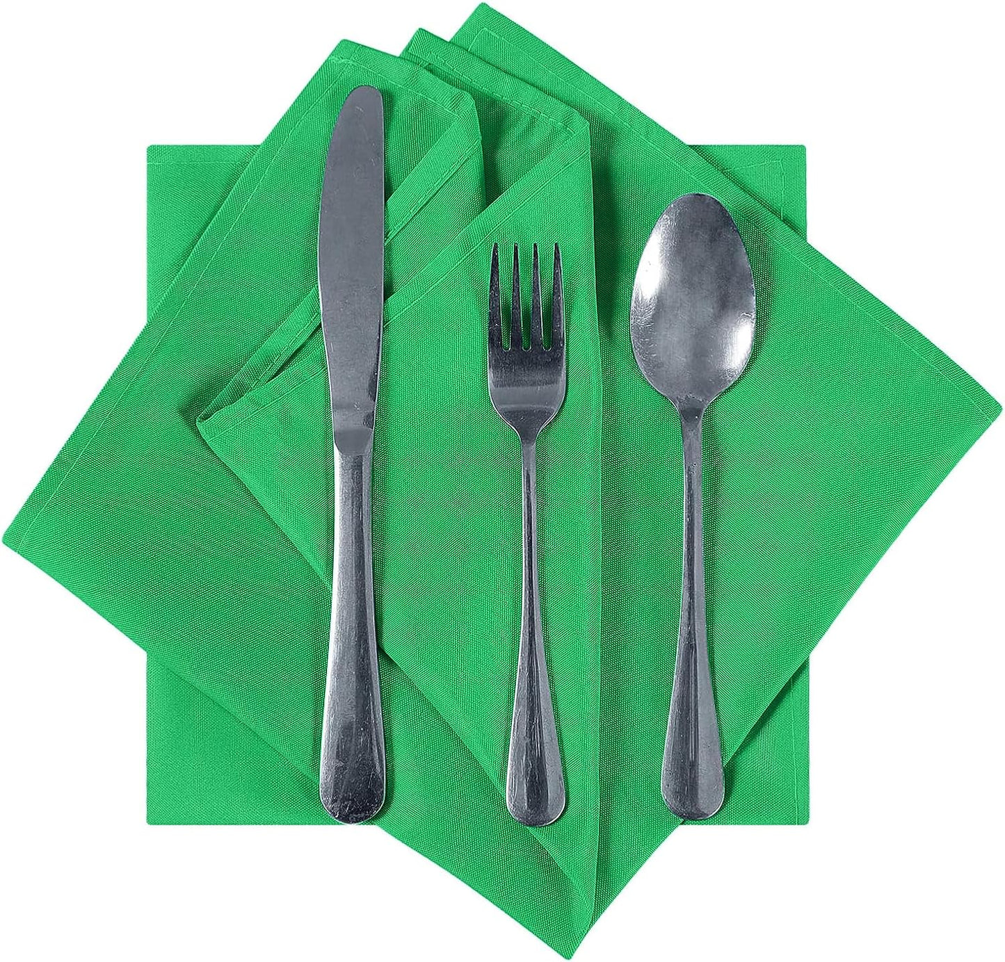 Cloth Napkins 20x20 inch Washable Polyester Dinner Napkins Soft Table Napkins for Wedding Party Dining Banquet(Emerald,100PCS)