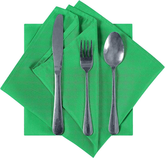 Cloth Napkins 20x20 inch Washable Polyester Dinner Napkins Soft Table Napkins for Wedding Party Dining Banquet(Emerald,100PCS)