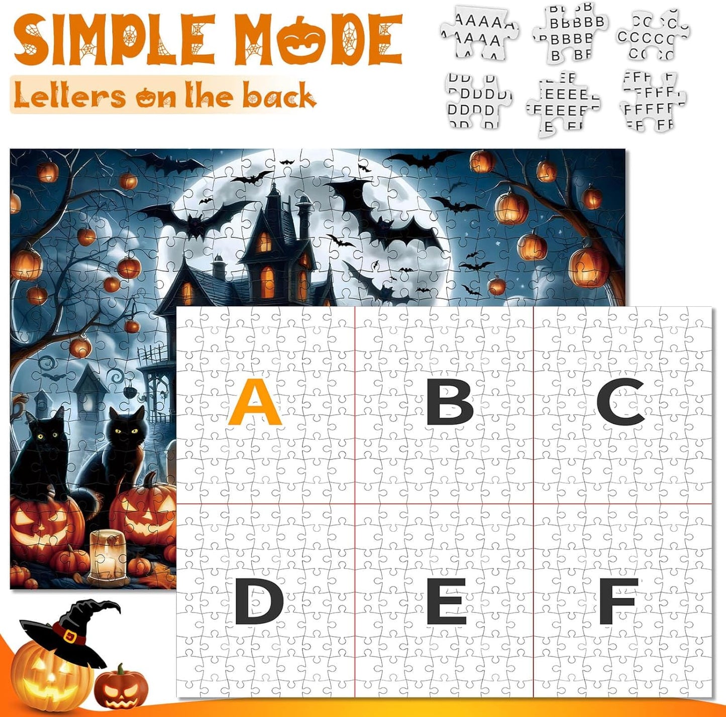 1000 Piece Halloween Puzzles for Adults Kids: Haunted House Mansion Puzzle Party Game Toy Gifts for 3+ Years Old Boys Girls Halloween Nightmare Before Christmas Jigsaw Puzzle for All Ages