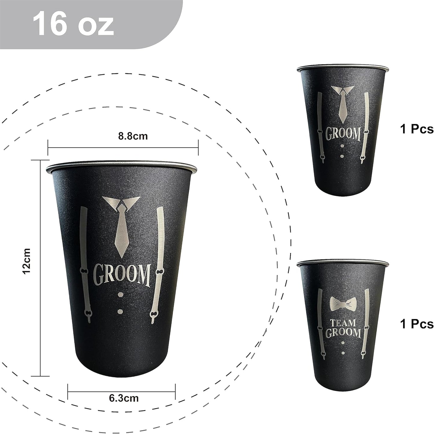 TEAM GROOM Groomsmen Gifts Cups 8 pcs Bachelor Party Favors Groomsmen Tumblers(Team Groom)
