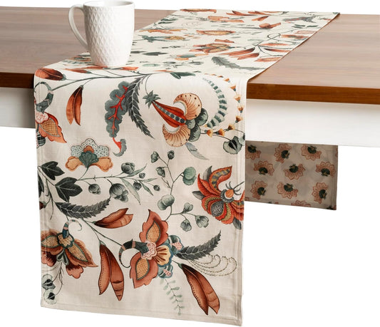 Maison d' Hermine Table Runner 100% Cotton Double Layer Table Runners 72 inches Long for Thanksgiving Christmas Decorations Home Kitchen Dining Party Wedding (Dalida, 14.5" x 72")