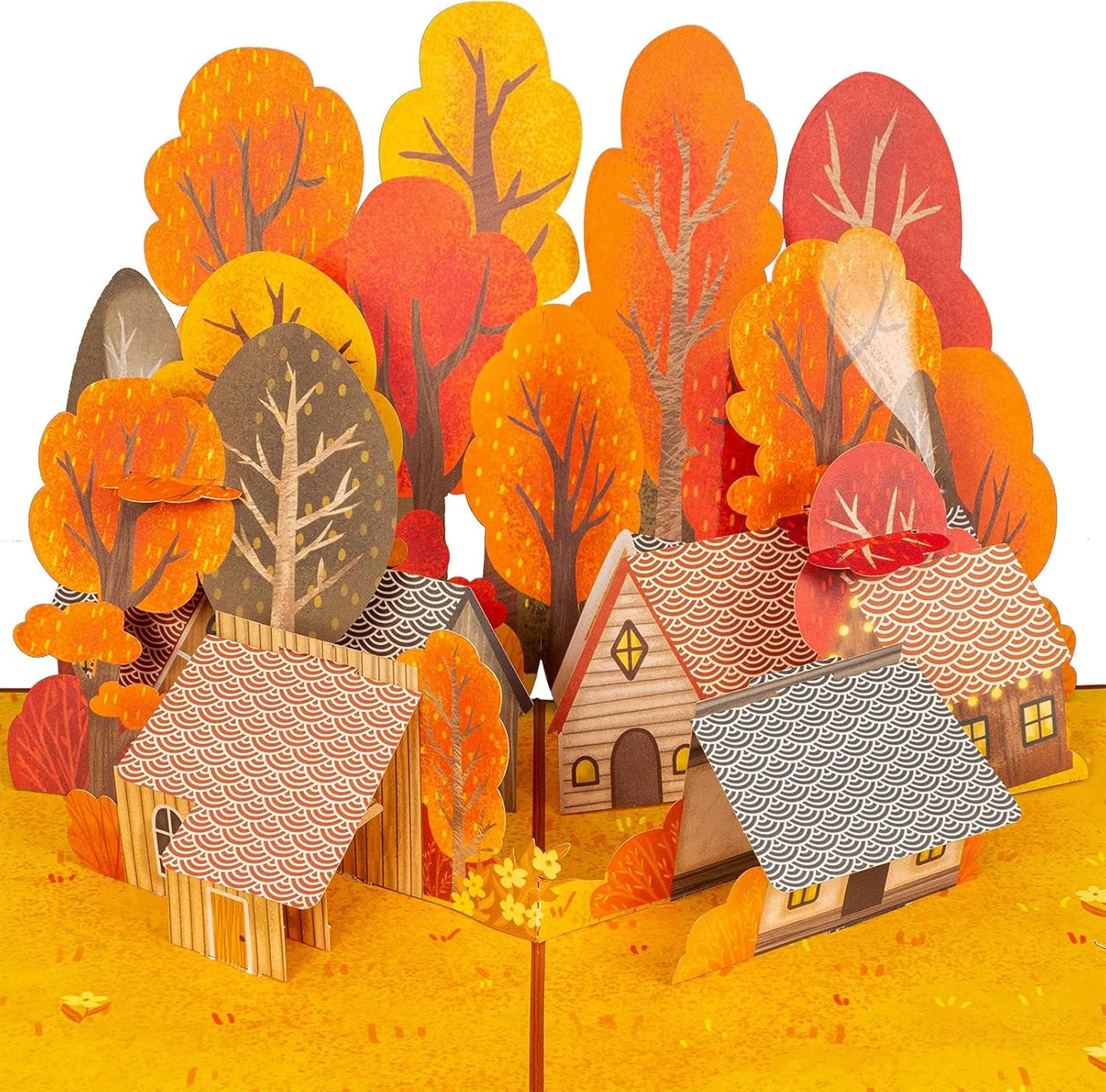 Paper Love 3D Fall Foliage Pop Up Card, For Autumn, Thanksgiving, Halloween, Thank You, Thinking of You or Just Because - 5" x 7" Includes Envelope and Removable Note Tag