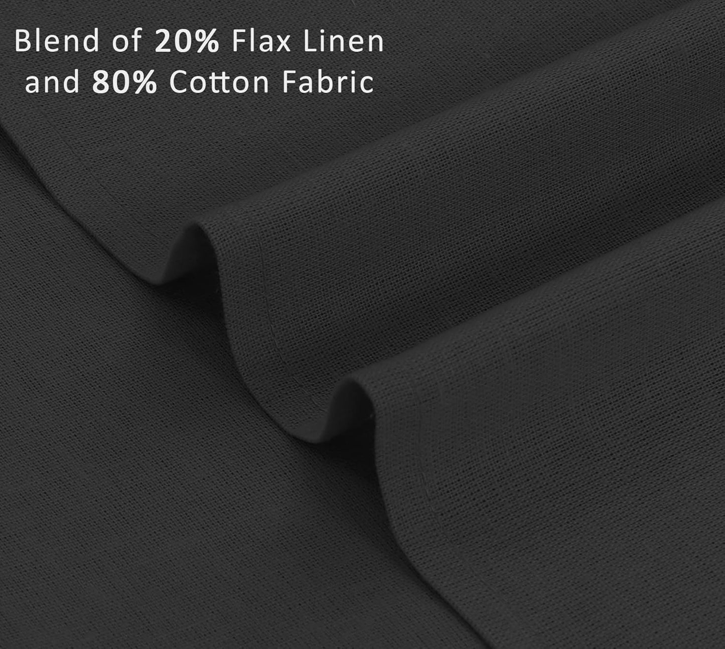 Ruvanti Linen Napkins Set of 12, 18x18 Cloth Napkins, Cotton Linen Blend Napkins Cloth Washable, Soft, Reusable Dinner Napkins for Wedding, Parties, Christmas, Thanksgiving, Everyday Use - Black