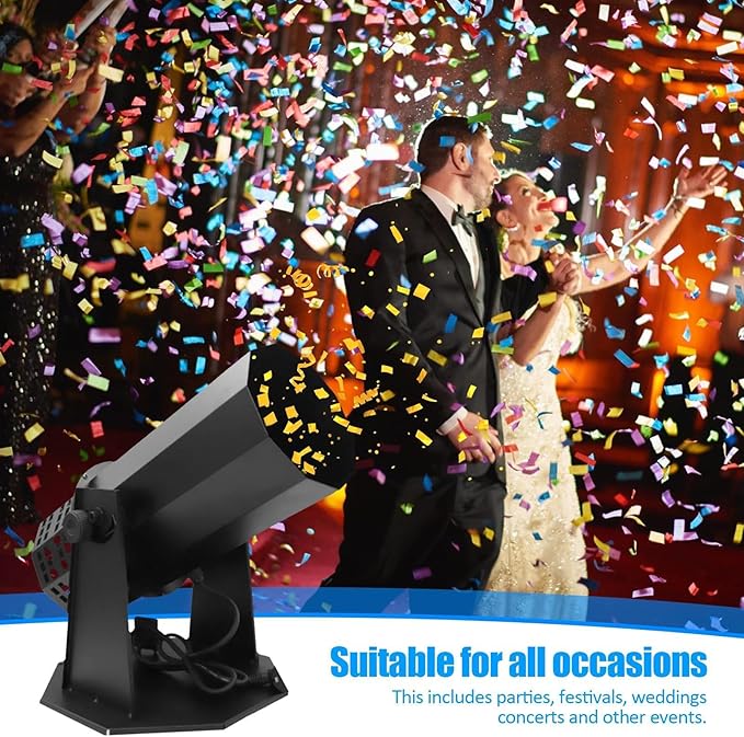 1500w Confetti Cannon Machine Professional Electric Confetti launchers Shooter With Wireless Remote,Loads Up To 2lbs Of Confetti Shoots Up To 30ft For Special Event, Parties, Club, Wedding, Concerts