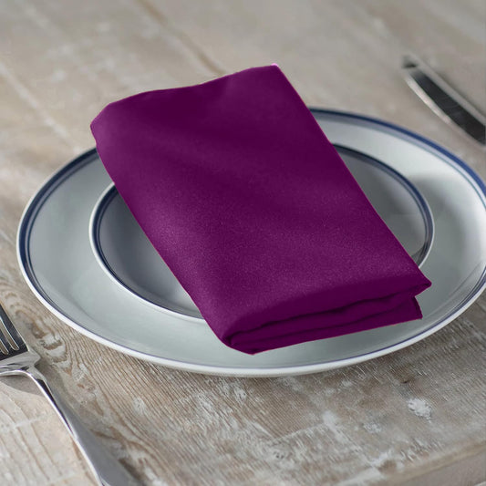 LA Linen 10-Pack Poly Poplin Napkin, Soft Cloth Napkins, Washable Reusable Napkins, Stain and Wrinkle Resistance Table Napkins for Dinner, Wedding, Parties, 17 by 17-Inch, Magenta