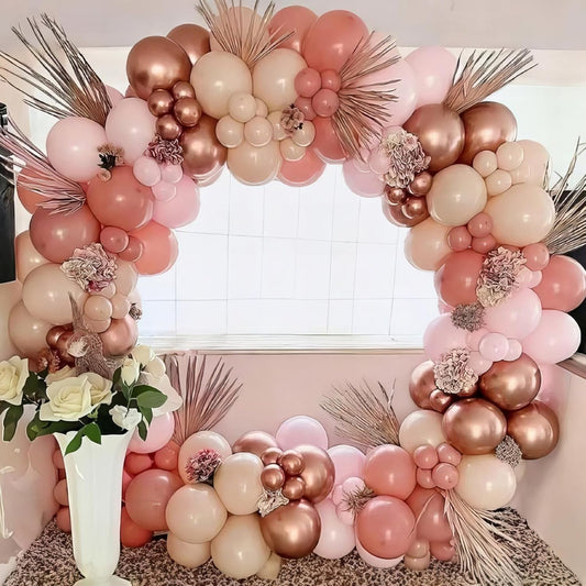 Blush Pink Balloon Garland Kit Rose Gold Dusty Pink Sand White Balloons Arch Retro Light Pastel Pink Beige Nude Creme Balloon for Women Bridal Baby Shower Boho Wedding Birthday Party Decoration