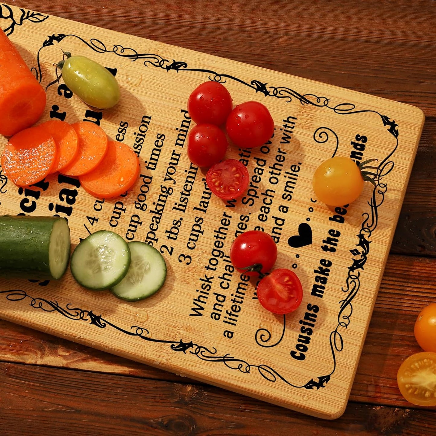 Cousin Gifts for Women Christmas, Birthday Gift for Cousin Women Cutting Board Set, Thank You Gifts Christmas Gifts Wedding Gifts for Cousin from Sister Brother