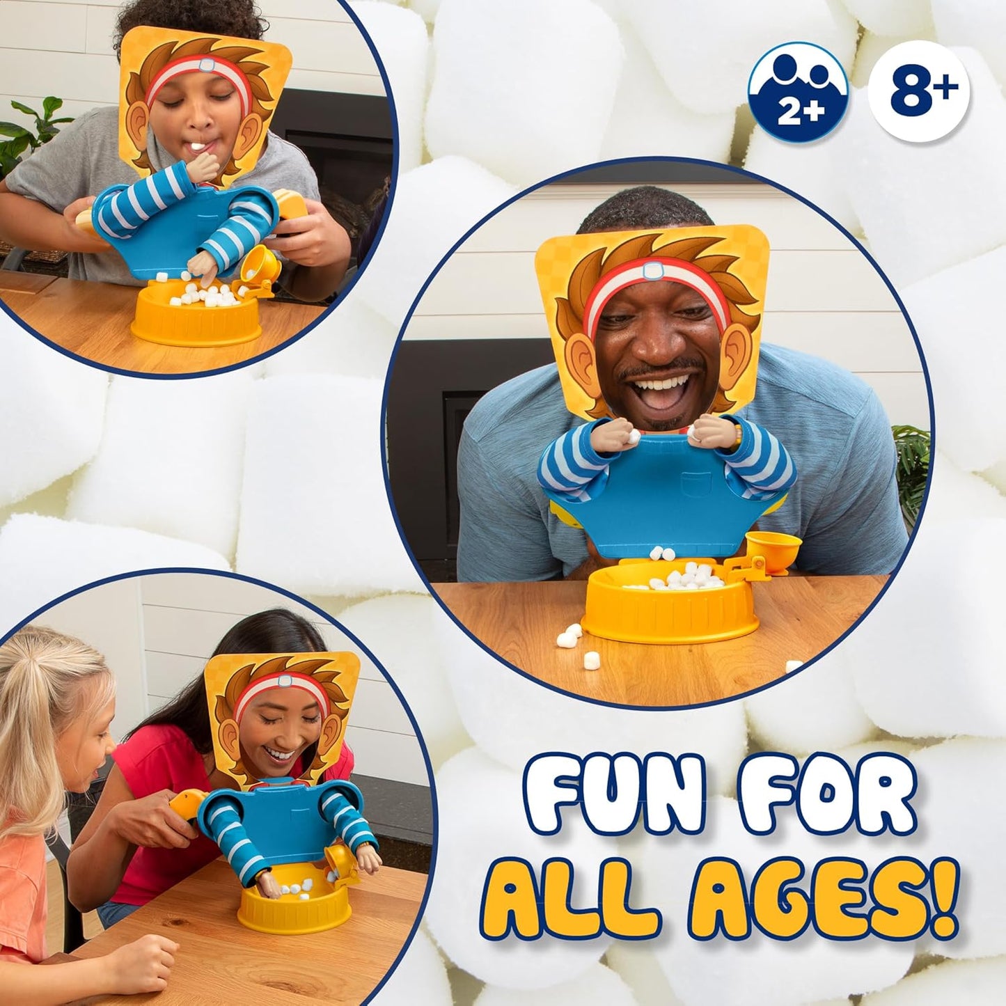 PlayMonster Marshmallow Madness Board Game – Hilarious Family Board Games for Kids & Adults, Fun Fast-Paced Party Game for Family Night, Interactive Kids Board Games, Ages 8+