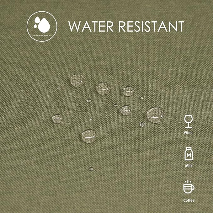 BALCONY & FALCON Square Table Cloth – Waterproof, Wrinkle-Resistant & Dust-Proof Farmhouse Tablecloth for Dining, Kitchen, Party Decorations, Outdoor Patio, Baby Shower, Christmas (Olive, 55" x 55")