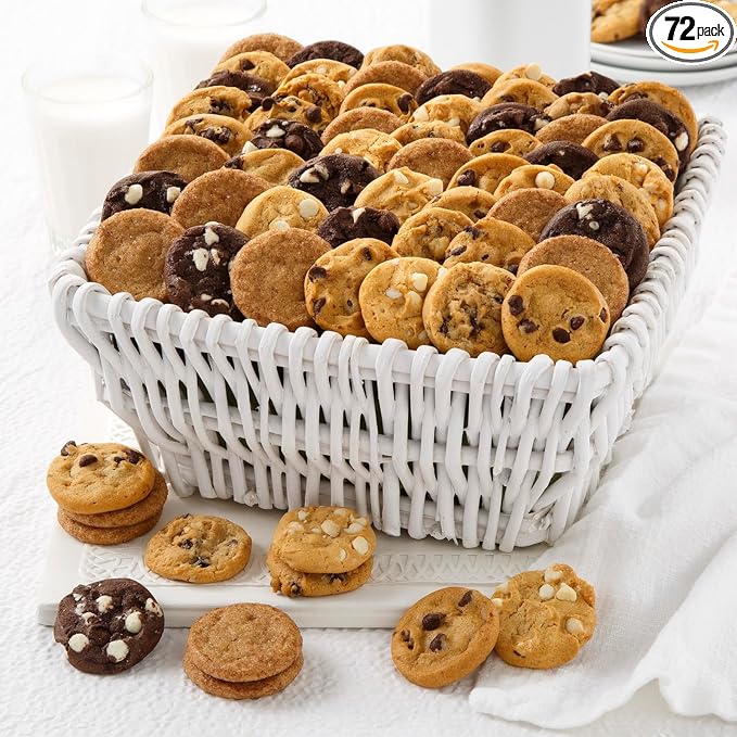 Mrs. Fields 72 Nibblers Bite-Sized Cookies Basket - Assorted with 72 Nibblers Bite-Sized Cookies in our 5 Classic Cookie Flavors