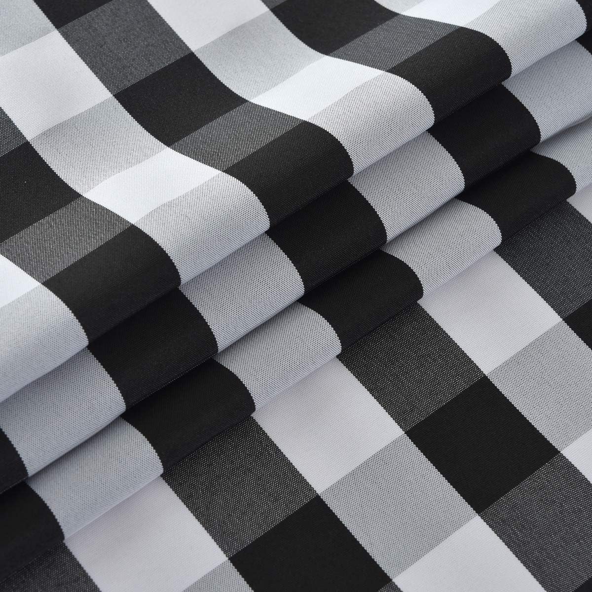 maxmill Checkered Square Tablecloth Waterproof Spillproof Wrinkle Resistant Heavy Weight Soft Gingham Table Cloth for Picnic Dinner and Party Washable Polyester Fabric, 60 x 60 Inch Black and White