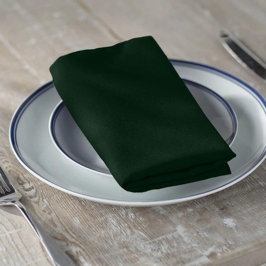 LA Linen 10-Pack Poly Poplin Napkin, Soft Cloth Napkins, Washable Reusable Napkins, Stain and Wrinkle Resistance Table Napkins for Dinner, Wedding, Parties, 17 by 17-Inch, Hunter Green