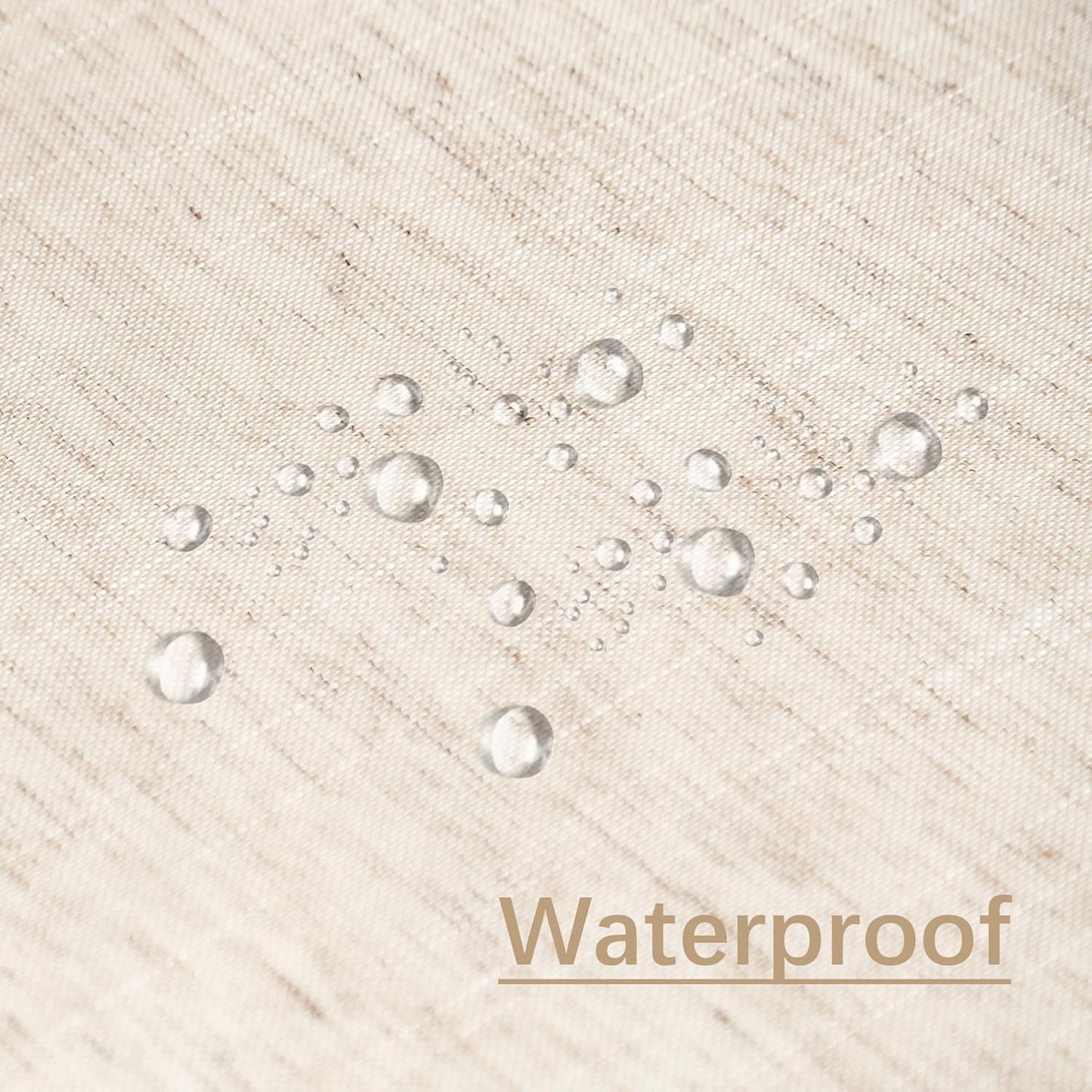 Natural Linen Textured Round Tablecloth, Slubby Lightweight Table Cloth 52 Inch, Water Resistant Stain Resistant Farmhouse Burlap Table Cover for Kitchen Dining Room