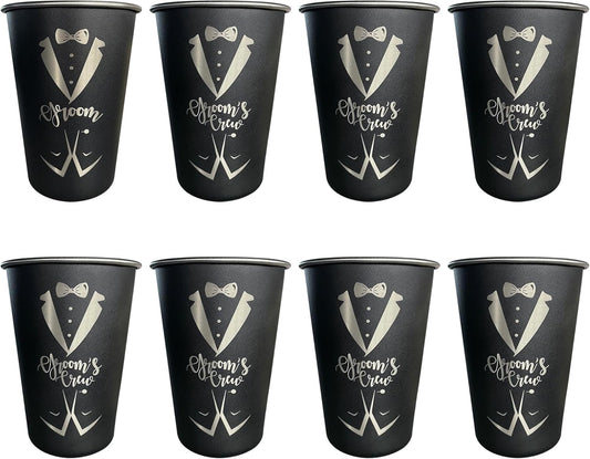 TEAM GROOM Groomsmen Gifts Cups 8 pcs Bachelor Party Favors Groomsmen Tumblers（Groom s Crew）