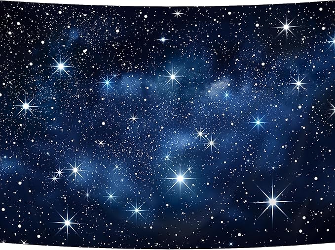 Homewelle Navy Blue Galaxy Starry Backdrop 7Wx5H Feet Polyester Fabric Stars Night Sky Outer Space Universe Fantasy Planet Cosmic Nebula Decoration for Kid Boy Photography Background Photo Shoot Props