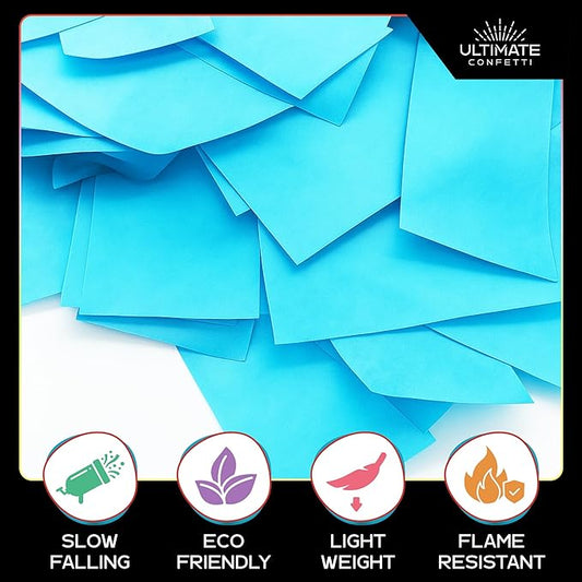 Ultimate Confetti, Turquoise color Biodegradable Confetti - Rectangular Tissue Paper Confetti for Cannon and Launcher use – Best for Gender Reveal, Parties, Concerts and Weddings - 20 lb, 320 oz