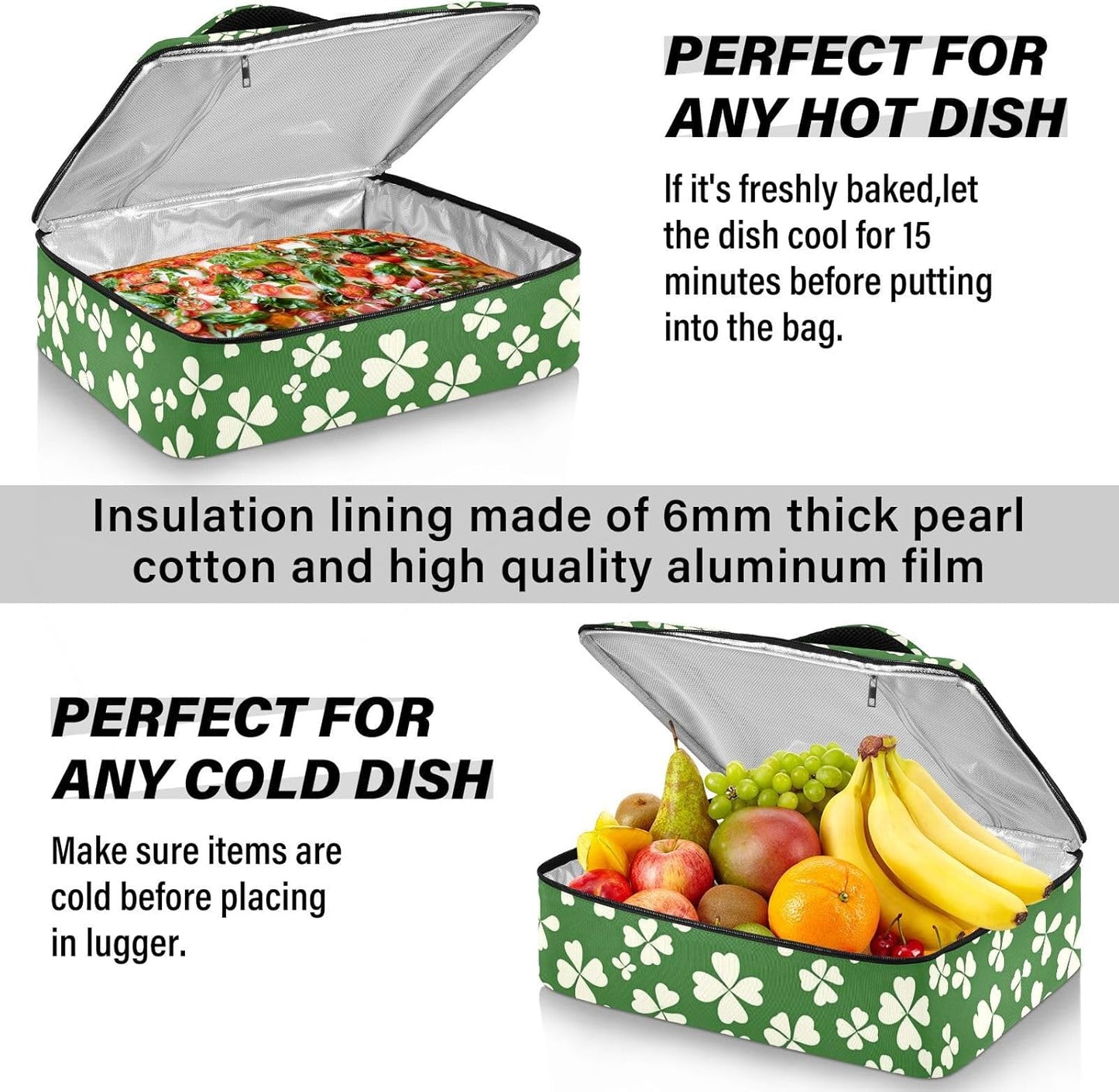 Casserole Carriers for Hot or Cold Food Reusable Casserole Dish Carrier Insulated Thermal Large Capacity Durable Perfect for Party Camping Family Gatherings Yellow Fish