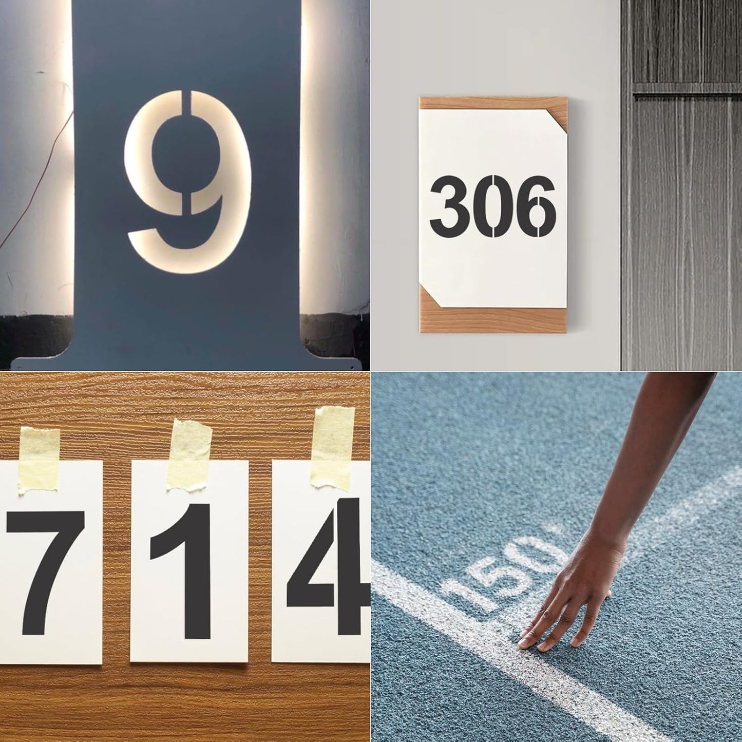 Plastic Number Stencils 8 Inch Reusable Digital Painting Templates Stencils 0-9 for Cake, Address Number, Painting, Mailbox Signs, Road Parking