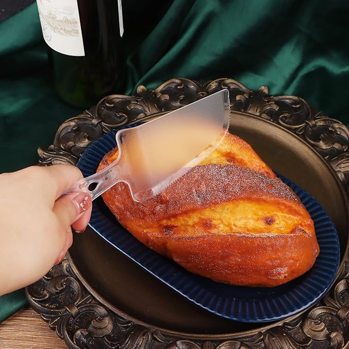 100 PCS Disposable Plastic Cake Cutter and Server 8x2.3 In Clear Cake Plastic Server Cutter Plastic Cake Server Cutting for Pie Tart Cake Pizza Pastry Baking Cutter Holder Transfer for Kitchen Wedding
