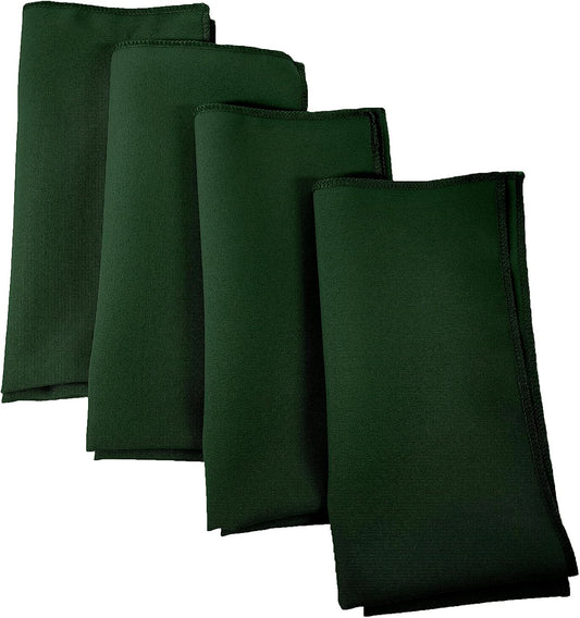 LA Linen 4-Pack Poly Blend Napkins - Soft, Washable, Stain & Wrinkle Resistant - Dinner & Party Napkins - 18x18 - Hunter Green