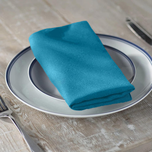 LA Linen 10-Pack Poly Poplin Napkin, Soft Cloth Napkins, Washable Reusable Napkins, Stain and Wrinkle Resistance Table Napkins for Dinner, Wedding, Parties, 17 by 17-Inch, Turquoise Dark