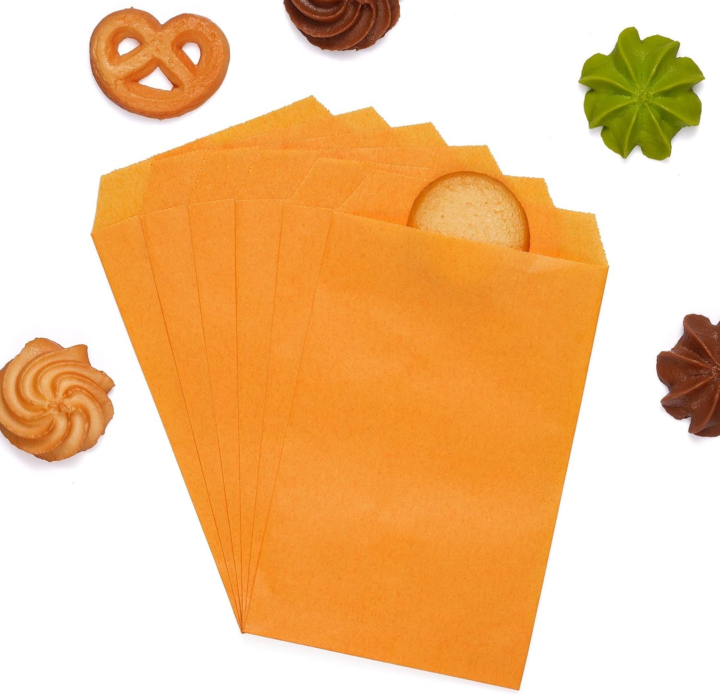 Quotidian Gold Flat Medium Greaseproof Paper Bags 4" x 6" (10 x 15.2cm) Pack of 100 - Cards Notes Coin Stamps Seeds