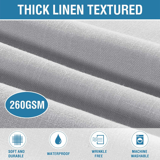 H.VERSAILTEX Linen Textured Table Cloths 60 x 84 Inch Premium Solid Tablecloth Spill-Proof Waterproof Table Cover for Dining Buffet Feature Extra Soft and Thick Fabric Wrinkle Free, Grey