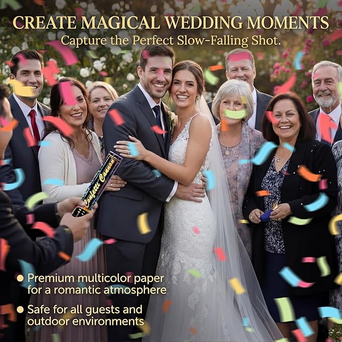 Biodegradable Confetti Cannons 12 Pack, 12" Multicolor Party Poppers for Birthday, Graduation, Wedding, Christmas, New Year & Celebration Events