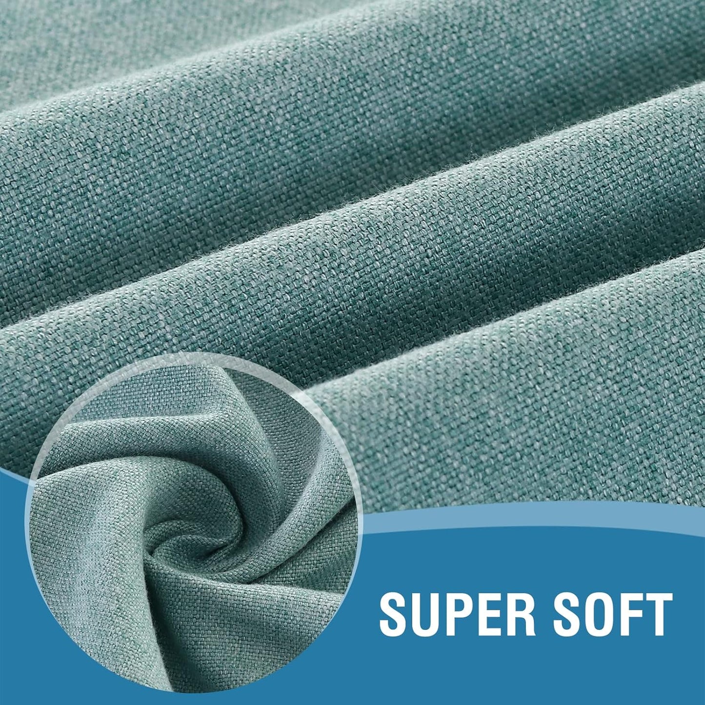 H.VERSAILTEX Linen Textured Tablecloth 60 x 102 Waterproof Decorative Table Cloth Spill-Proof Linen Look Cover for Party Table Extra Soft and Thick Fabric Wrinkle Free, Heather Aqua