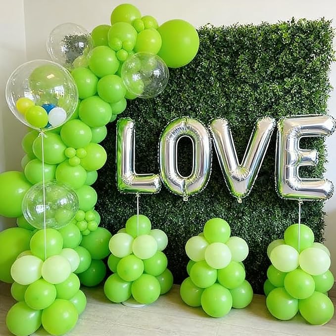 99pcs Lime Green Balloons, 18/12/10/5inch Light Green Balloon Garland Arch Kit for Dinosaur Baby Shower Jungle Birthday Wedding Christmas Football Golf Party Decorations