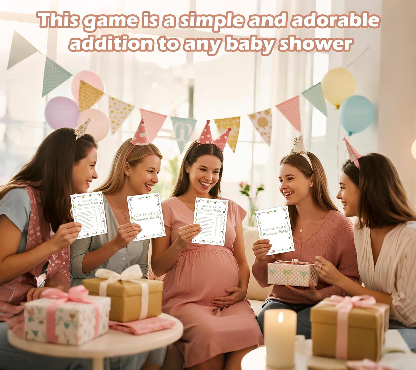 Locally Grown Baby Shower Games, Farmers Market Guess Who Mommy or Daddy Game for 30 Guests with Game Cards, Gender Reveal, Baby Shower Supplies & Decorations (DV37)