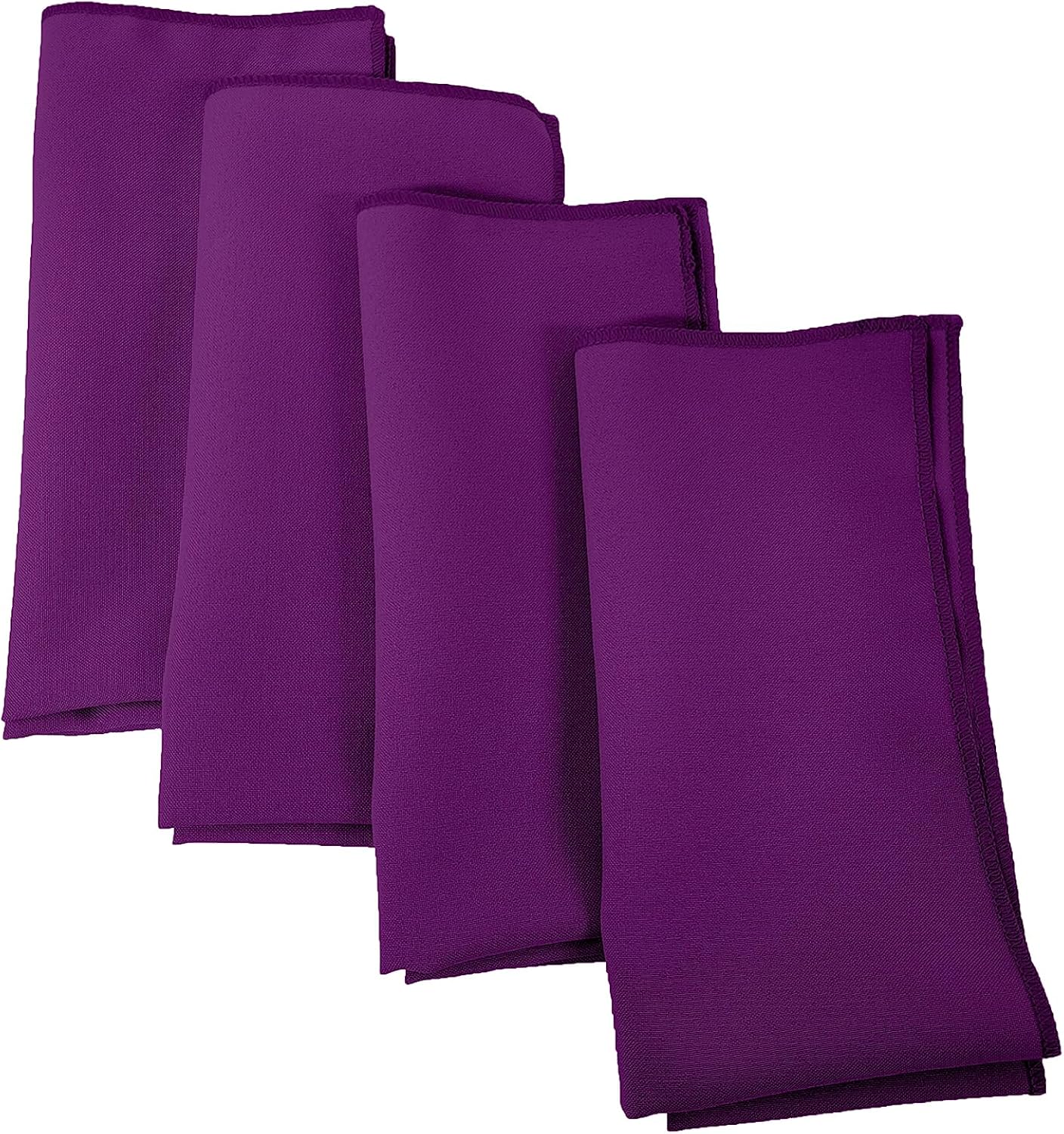 LA Linen 4-Pack Poly Blend Napkins - Soft, Washable, Stain & Wrinkle Resistant - Dinner & Party Napkins - Magenta, 18x18