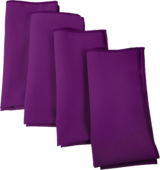 LA Linen 4-Pack Poly Blend Napkins - Soft, Washable, Stain & Wrinkle Resistant - Dinner & Party Napkins - Magenta, 18x18
