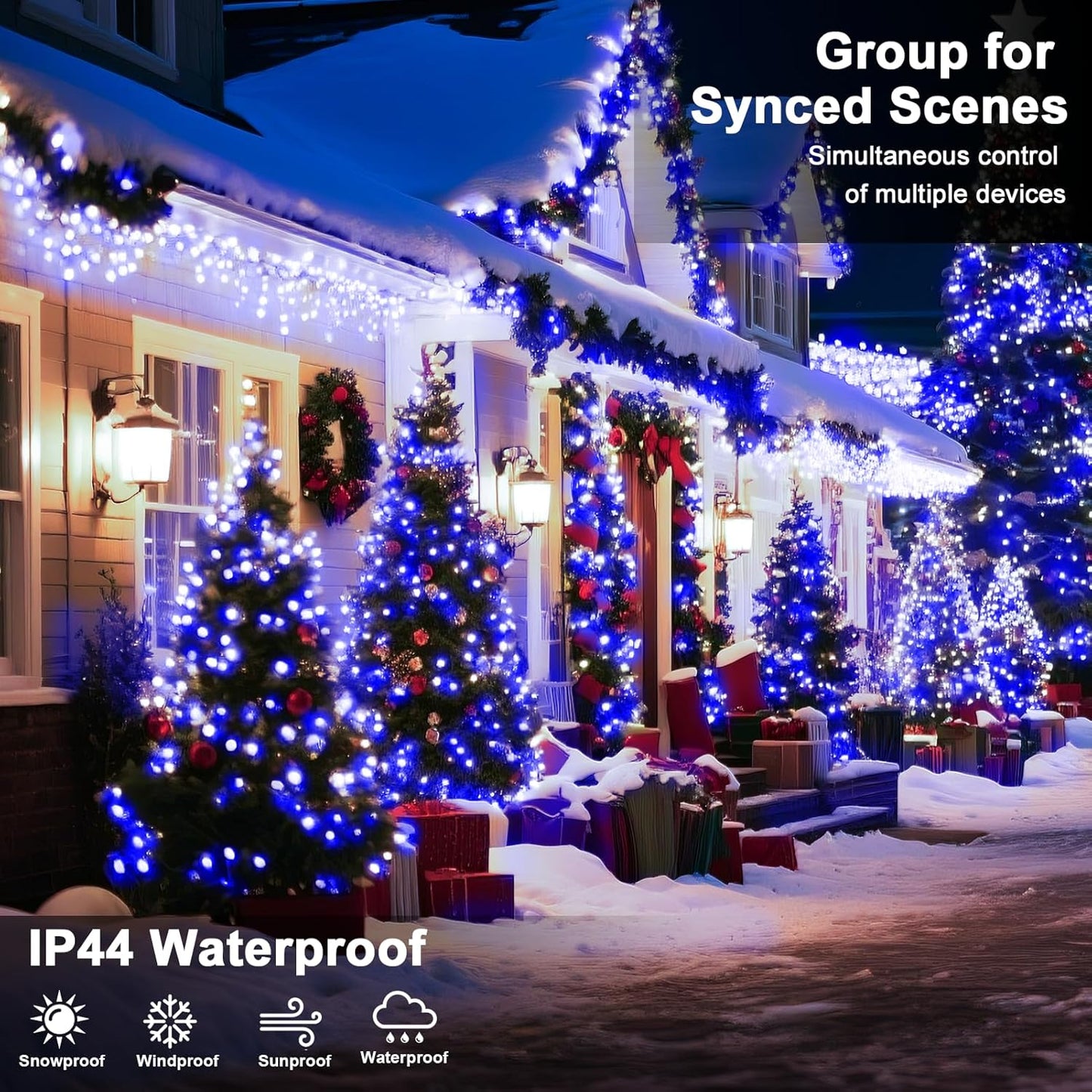 393 FT Christmas Lights 1000 LED Xmas Lights Outdoor Christams String Lights Waterproof 8 Modes & Timer, Fairy Lights Plug in for Weeding, Patio, Party, Holiday,Christmas Decor (Blue)