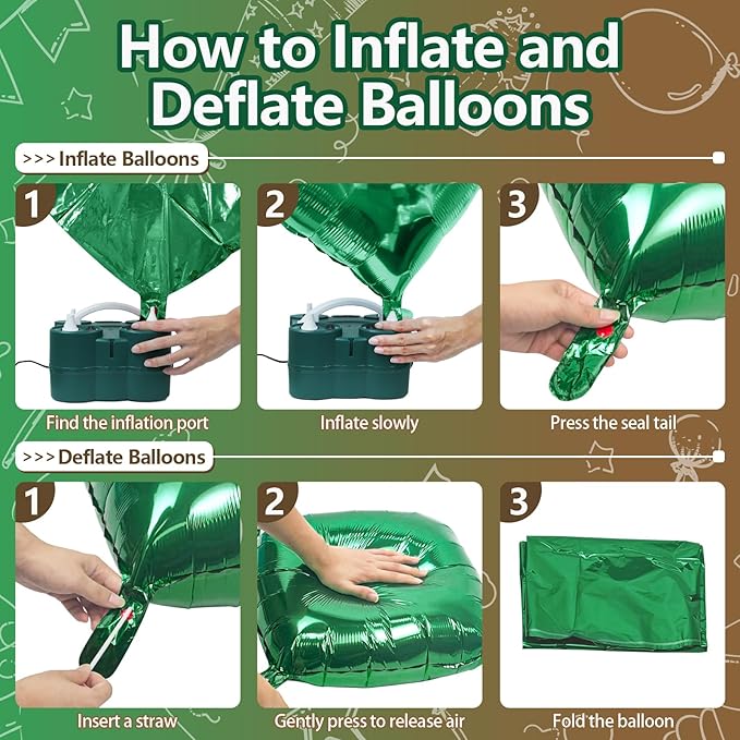 NISOCY 25PCS Dark Green and Brown Square Foll Baloons Wall Backdrop Double Sided Dark Green and Brown Balloons Arch Kit for Anniversary Birthday Thanksgiving Christmas Jungle Party Decorations