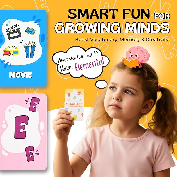 Catematch! Card Game - Categories Matching Game for Children & Adults – Original and Fun Party Game Ideal for Family Game Night, Traveling – Easy Gameplay for All Ages – Includes Hourglass Timer