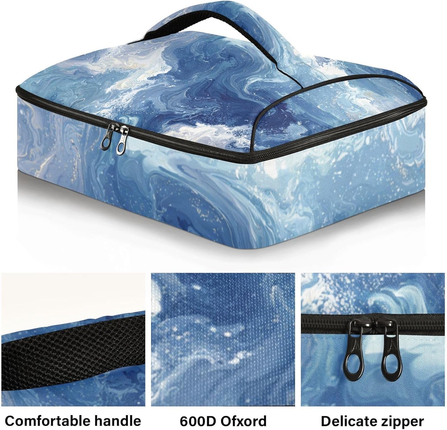 Casserole Carriers for Hot or Cold Food Reusable Casserole Dish Carrier Insulated Thermal Large Capacity Durable Perfect for Party Camping Family Gatherings Yellow Fish