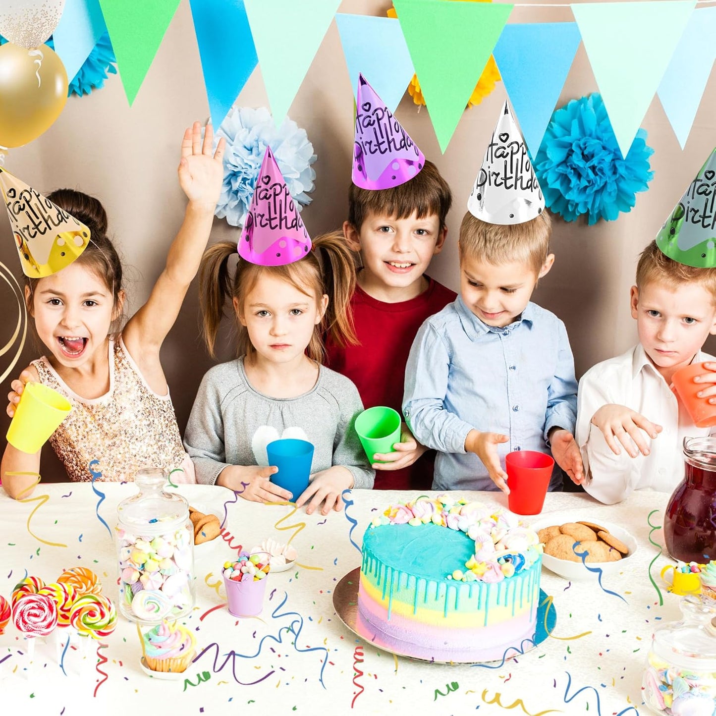 CANREVEL Party Hats for Kids and Adults, Party Supply for Party Decorations, Party Headwear for Birthday Celebration