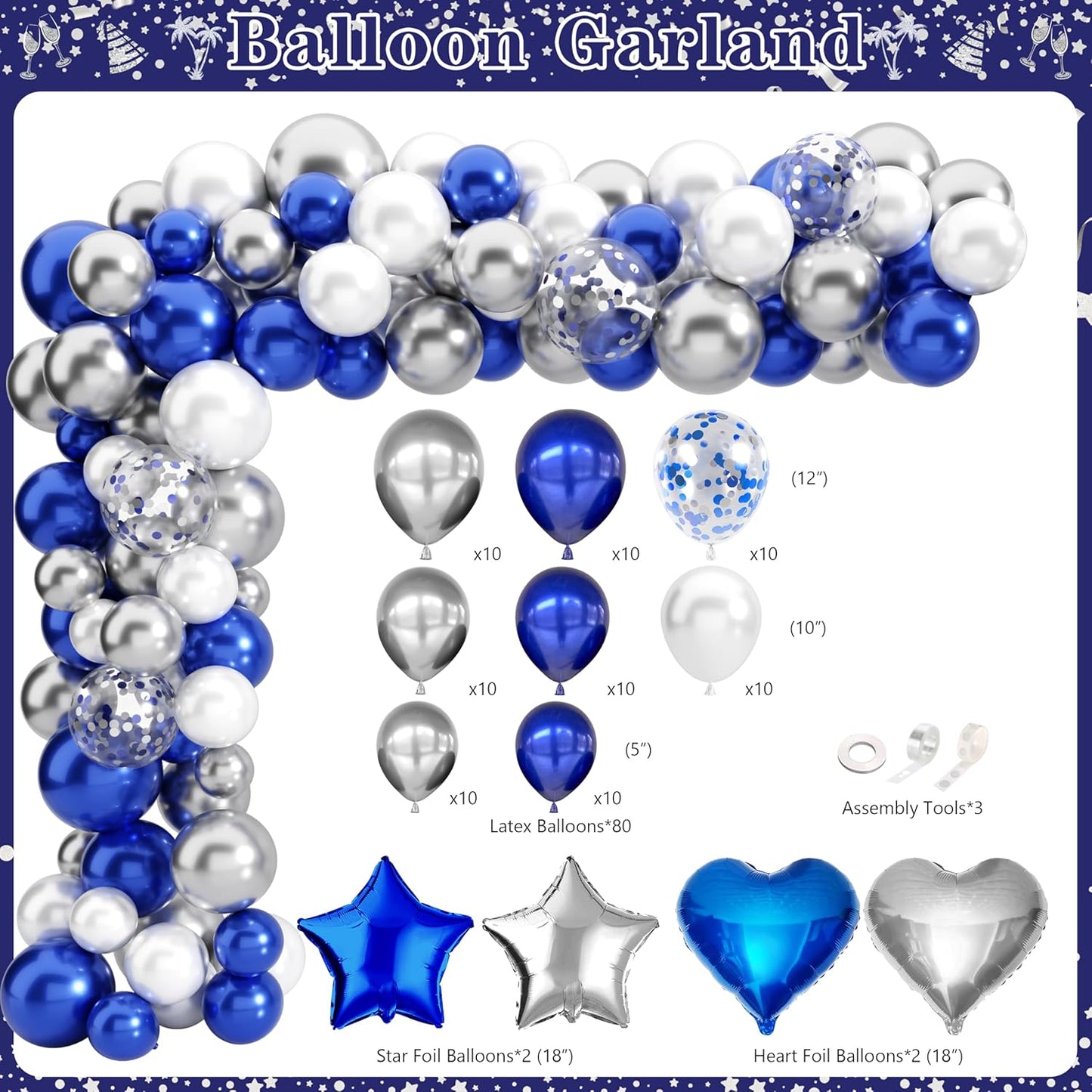 Retirement Party Decorations, 109Pcs Blue Silver Happy Retirement Decorations for Men Women, The Legend Has Retired Backdrop Sash Banner Tablecloth Pompoms Centerpiece Hanging Swirls Balloons