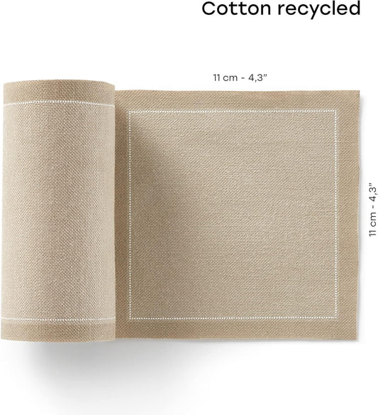 MY DRAP Cotton Cocktail Napkin, 50 units per roll, 4.5 x 4.5-Inch, Sand