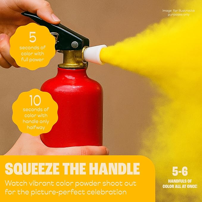 Chameleon Colors Color Blasters, Gender Reveal Fire Extinguisher, Gender Reveal Smoke Bombs, Powder Cannon, Smoke Blaster, War and Holi Color Blaster, 2 Yellow Blasters