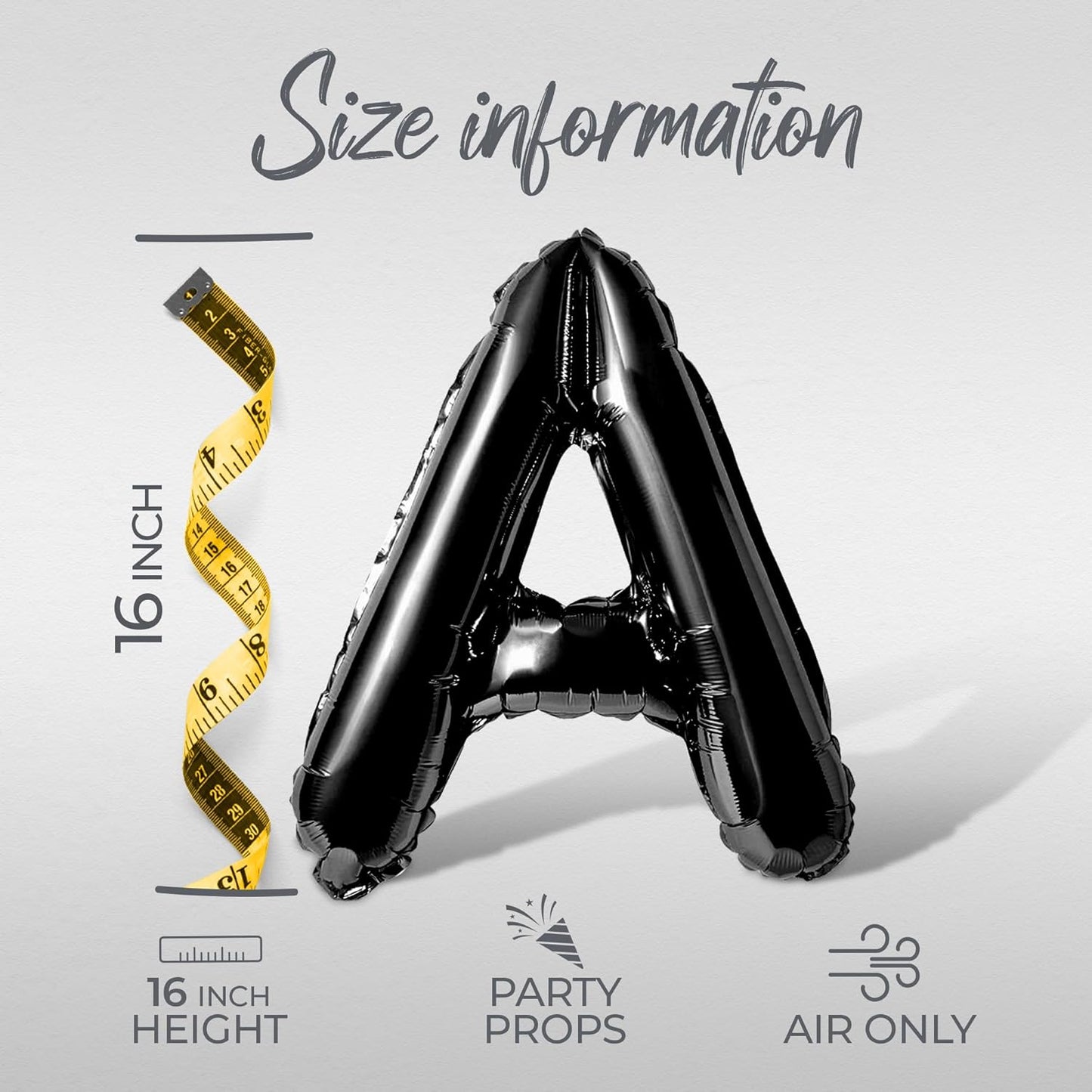 Letter Balloons - IN HER BRIDE ERA 16" Inch Alphabet Letters Foil Mylar Balloon Bachelorette Party Banner (Black)